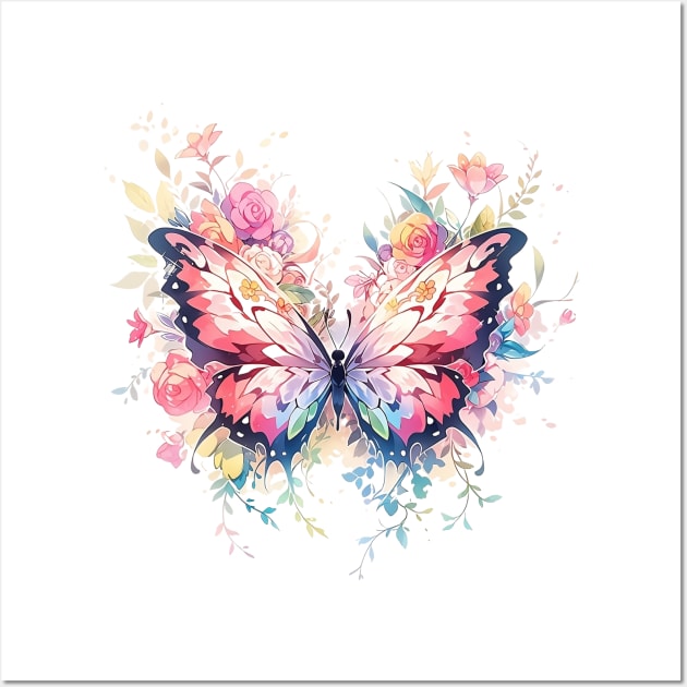 Floral Dreamscape: A Fantastical Butterfly Wall Art by Iron Creek